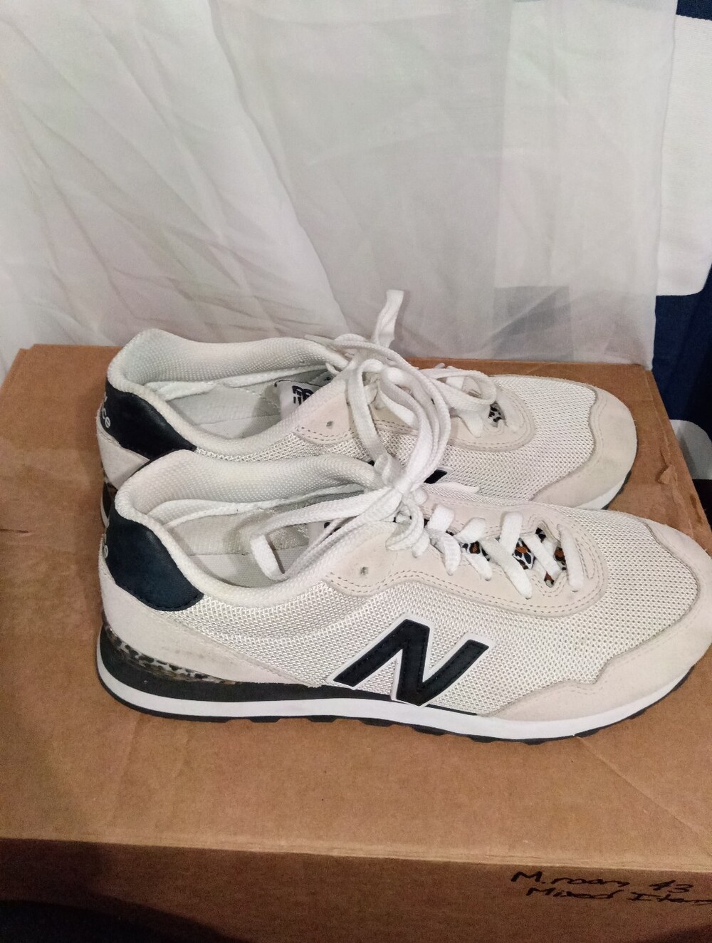 New Balance Women's Cream, Leopard and Black Mesh Sneaker